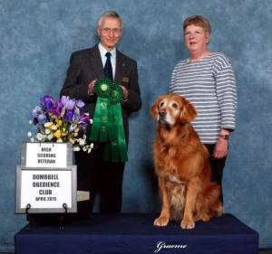 Lynne Dowling with golden retriever Aimy
