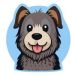 happy sheepdog mix puppy (cartoon icon)