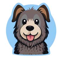 happy sheepdog mix puppy (cartoon icon)